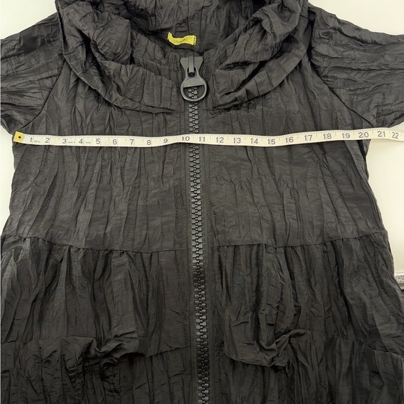 Nanako Black Crinkle Textured Full Zip Duster Jacket Men's - Picture 8 of 8